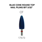 Cre8tion Blue Cone Round Top Nail Filing Bit 3/32"