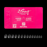 21Sweet Soft Gel Tip Box, Almond, Natural, 602 pcs [50% Off]