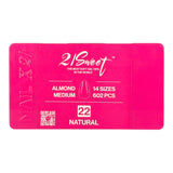 21Sweet Soft Gel Tip Box, Almond, Natural, 602 pcs [50% Off]