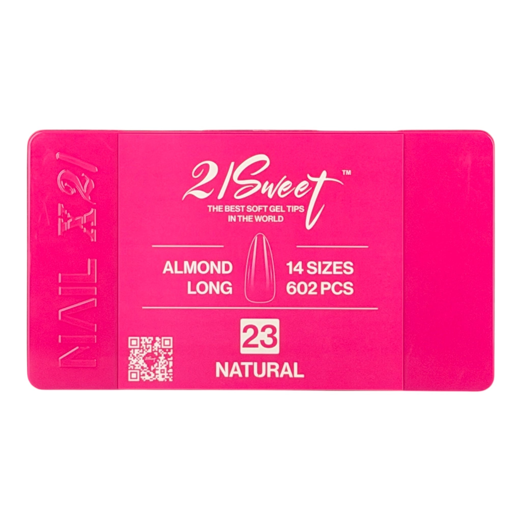 21Sweet Soft Gel Tip Box, Almond, Natural, 602 pcs [50% Off]