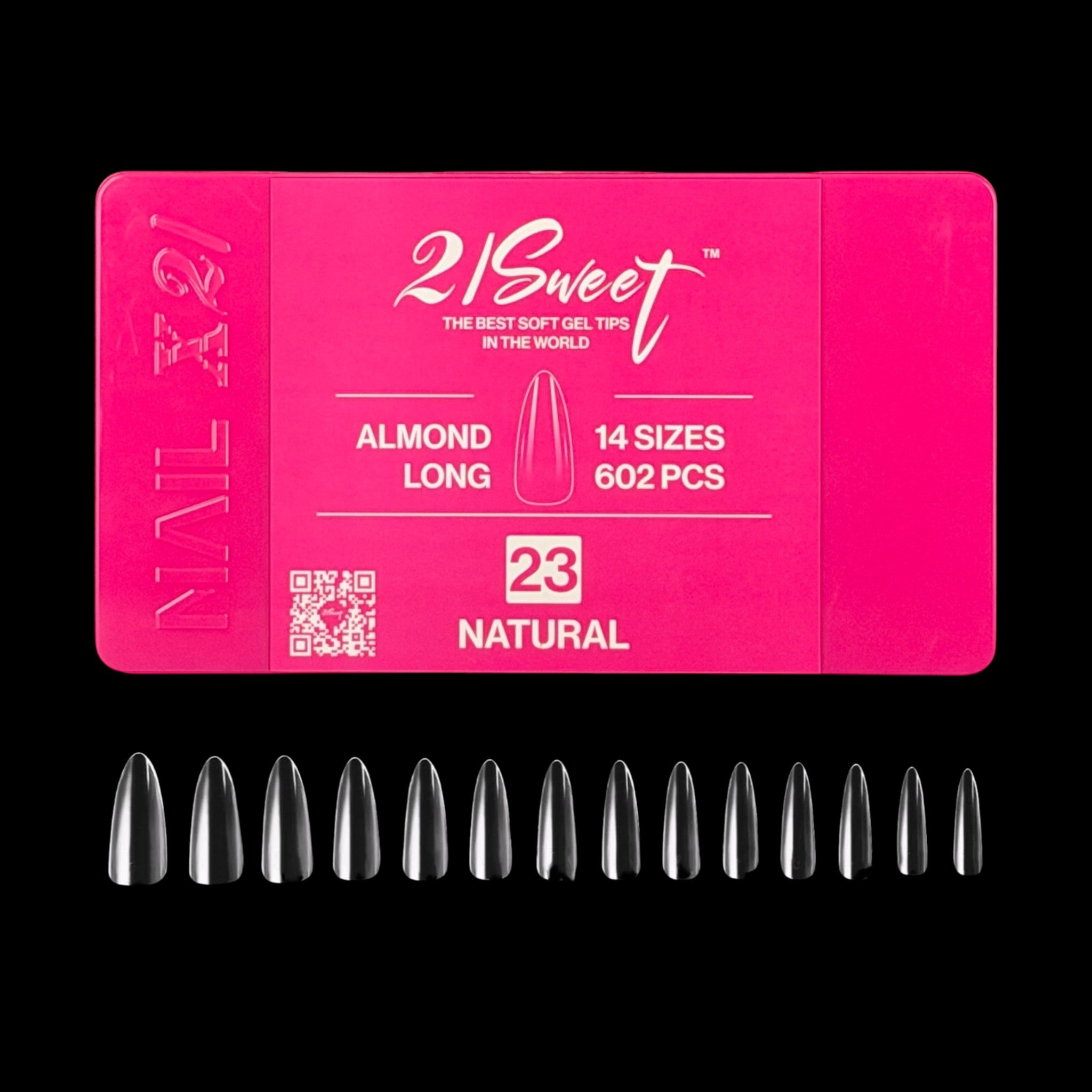 21Sweet Soft Gel Tip Box, Almond, Natural, 602 pcs [50% Off]