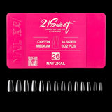 21Sweet Soft Gel Tip Box, Coffin, Natural, 602 pcs [50% Off]