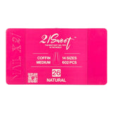 21Sweet Soft Gel Tip Box, Coffin, Natural, 602 pcs [50% Off]