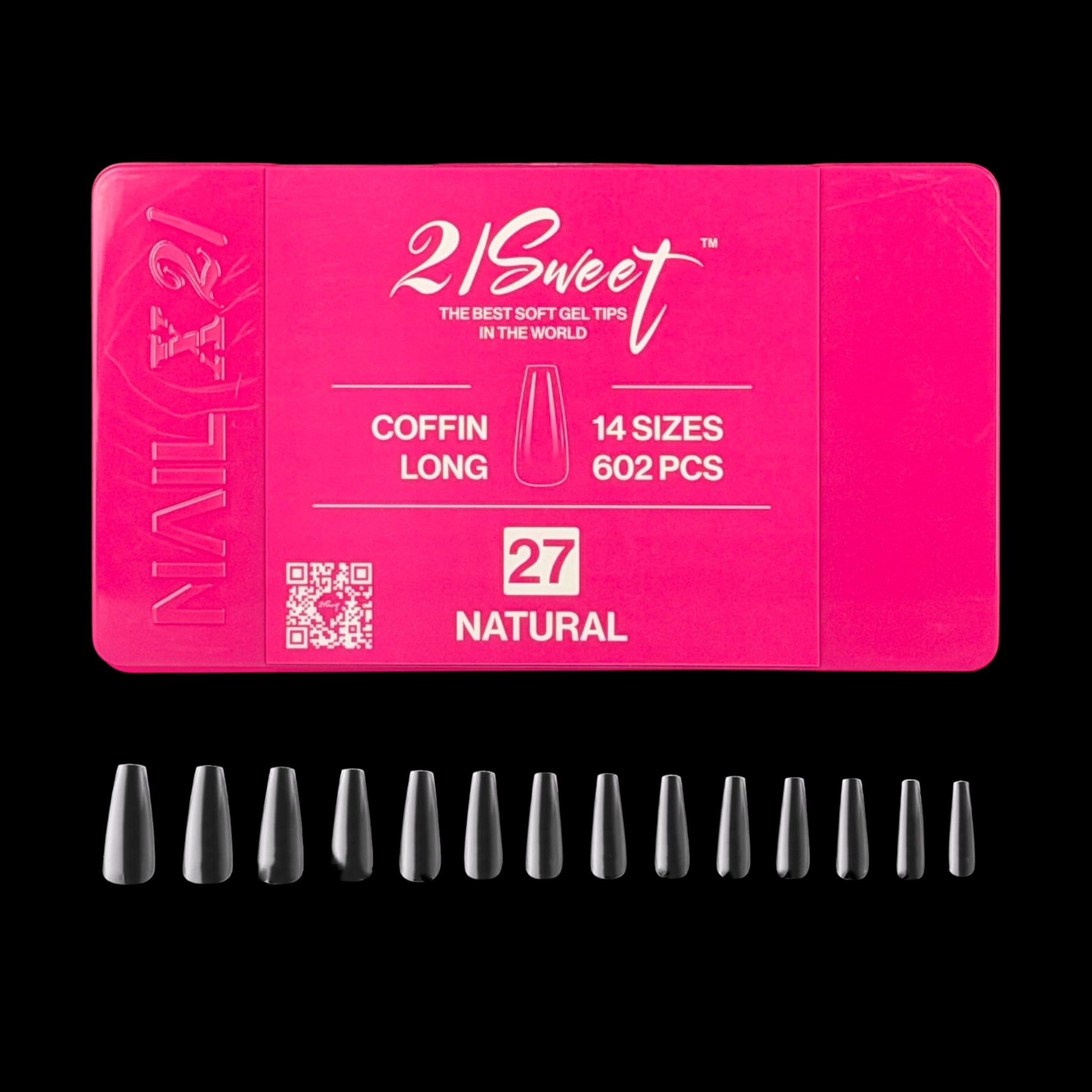 21Sweet Soft Gel Tip Box, Coffin, Natural, 602 pcs [50% Off]
