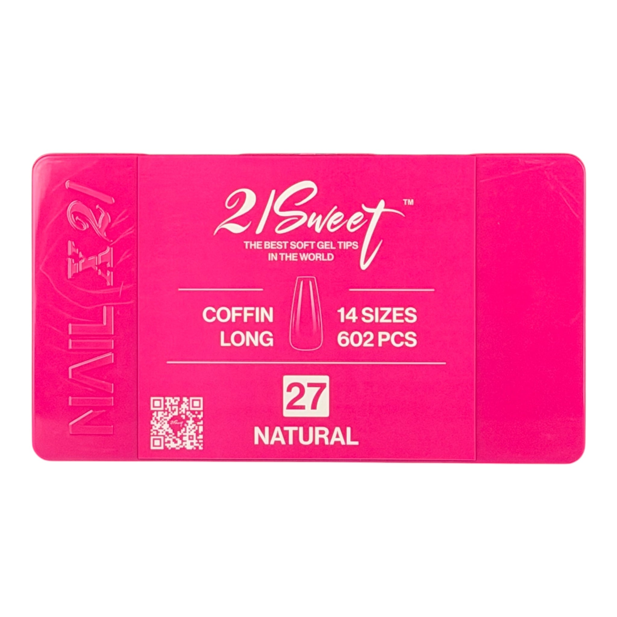 21Sweet Soft Gel Tip Box, Coffin, Natural, 602 pcs [50% Off]