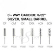 Cre8tion 3-Way Carbide Silver, Small Barrel 3/32"
