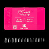 21Sweet Nail Up Soft Gel Tip Box,Round, Natural, 602 pcs [50% Off]