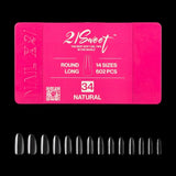 21Sweet Nail Up Soft Gel Tip Box,Round, Natural, 602 pcs [50% Off]