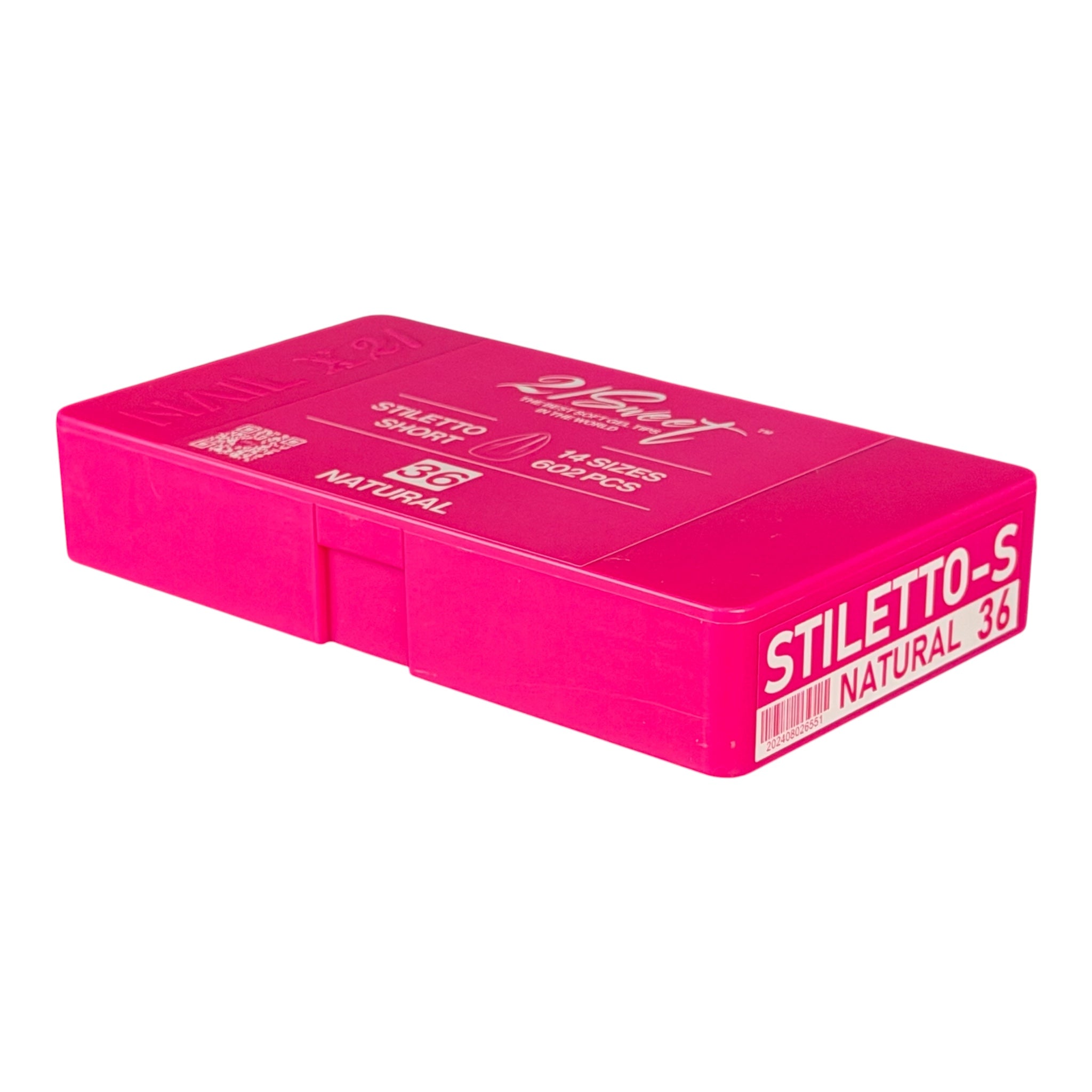 21Sweet Nail Up Soft Gel Tip Box, Stiletto, Natural, 602 pcs [50% Off]