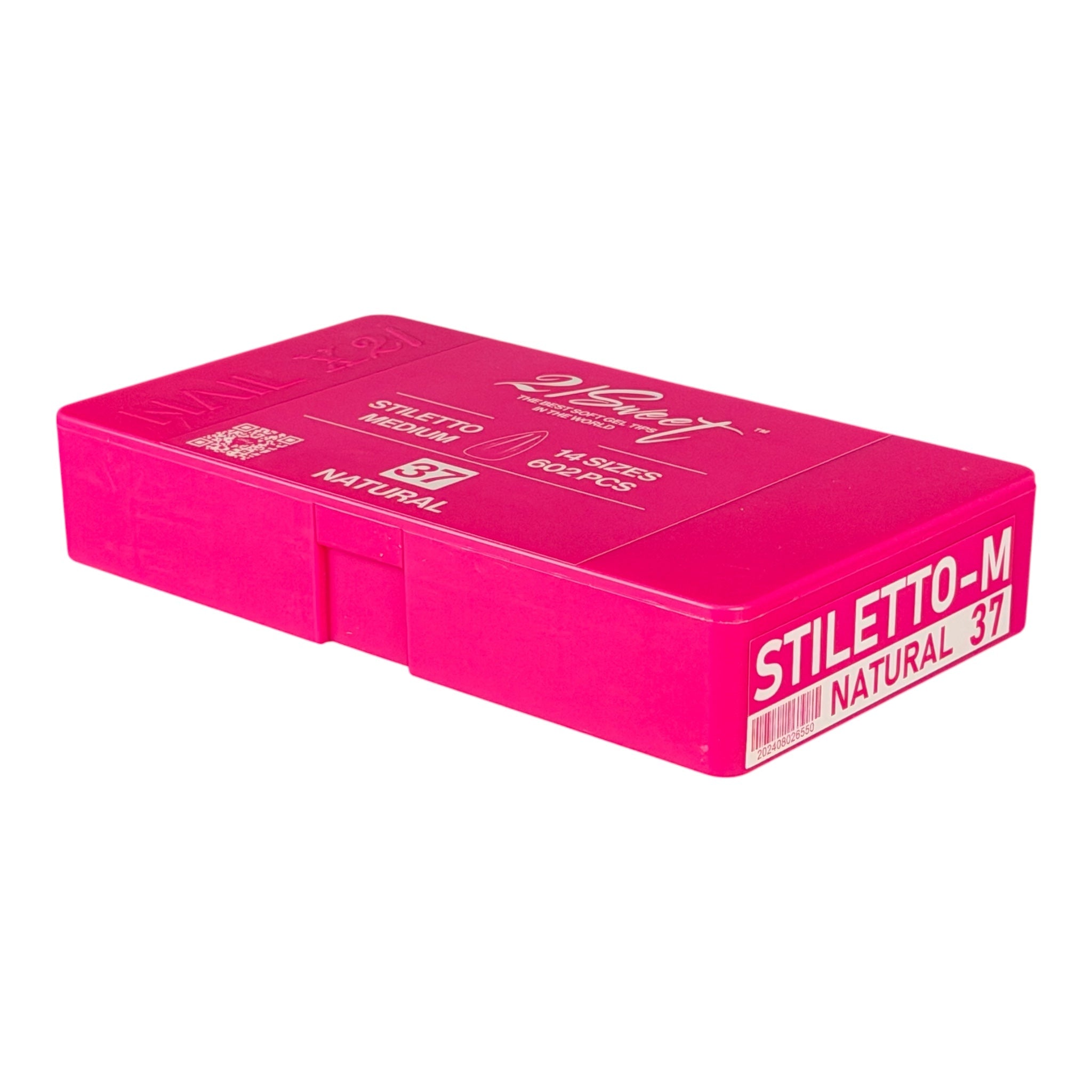 21Sweet Nail Up Soft Gel Tip Box, Stiletto, Natural, 602 pcs [50% Off]