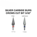 Cre8tion Silver Carbide Burs For Nails - Crows Cut Bit 3/32"