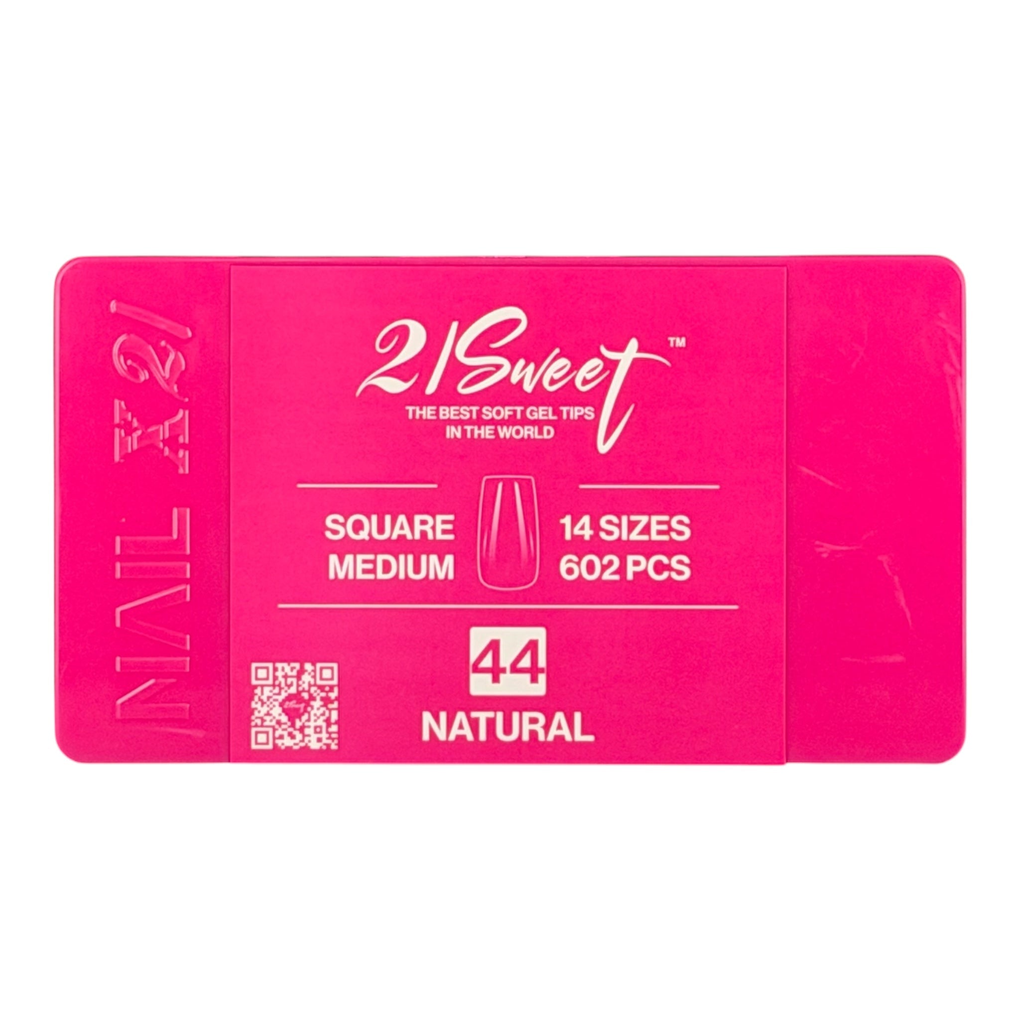 21Sweet Nail Up Soft Gel Tip Box, Square,Natural, 602 pcs [50% Off]