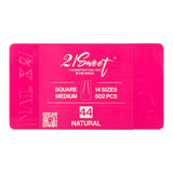 21Sweet Nail Up Soft Gel Tip Box, Square,Natural, 602 pcs [50% Off]