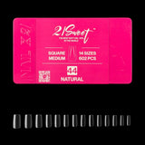 21Sweet Nail Up Soft Gel Tip Box, Square,Natural, 602 pcs [50% Off]