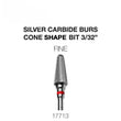 Cre8tion Silver Carbide Burs - Cone Sharp Bit - Fine 3/32'