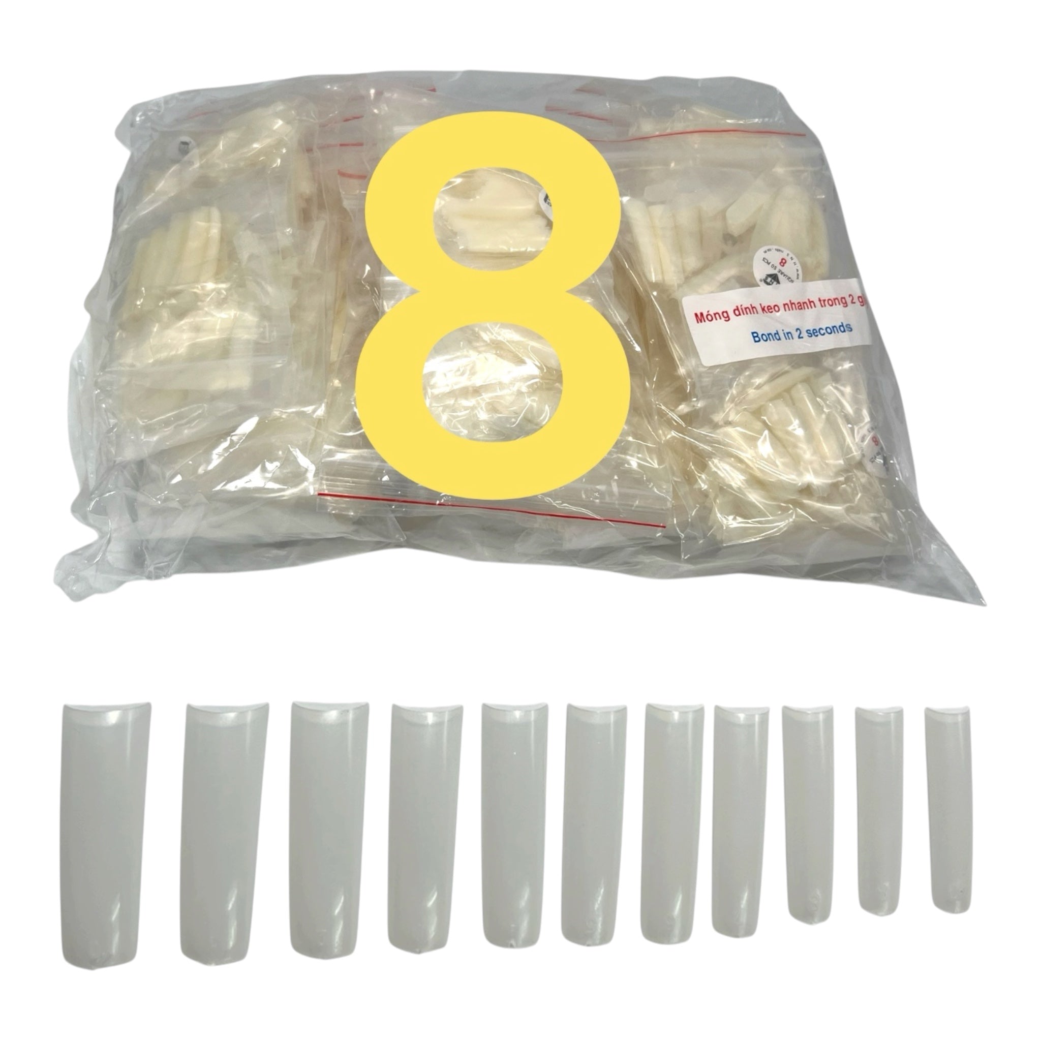 HNS NATURAL SQUARE STRAIGHT NAIL TIP