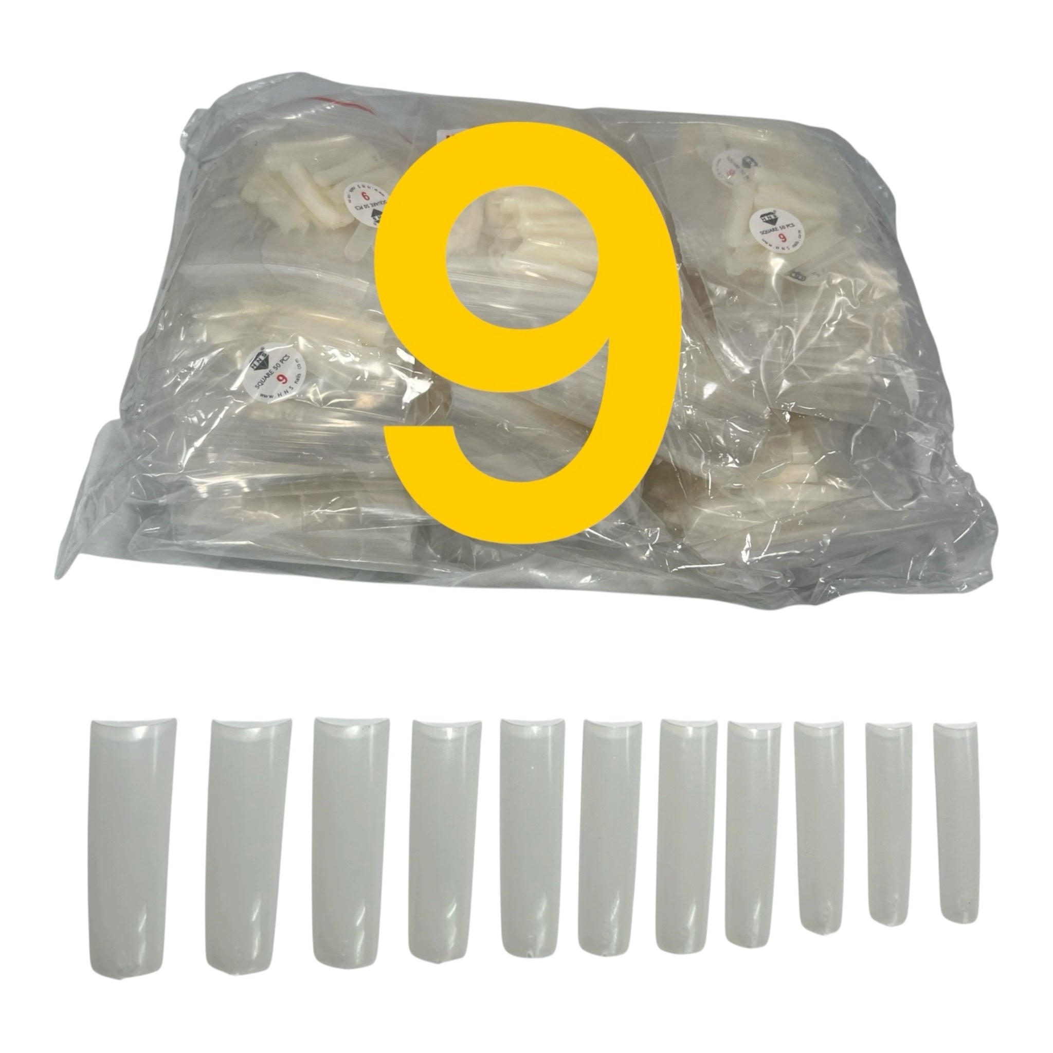 HNS NATURAL SQUARE STRAIGHT NAIL TIP