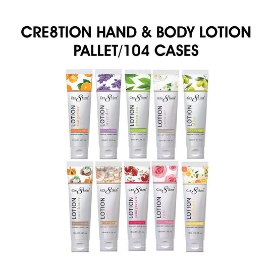 PALLET DEAL - Cre8tion Hand & Body Lotion 100 ml/fl. 3.3oz - Gift box Free - Pallet/104 cases, 60 pcs./case