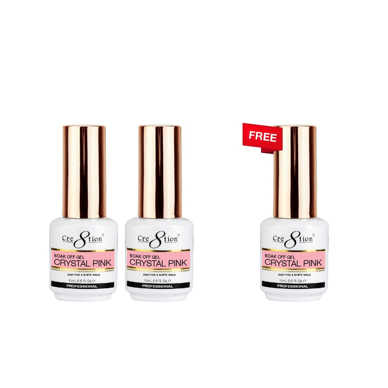 [3 Pack Bonus] Cre8tion Gel Crystal Pink 0.5oz (Compare - Buy 2 Get 1 Free)