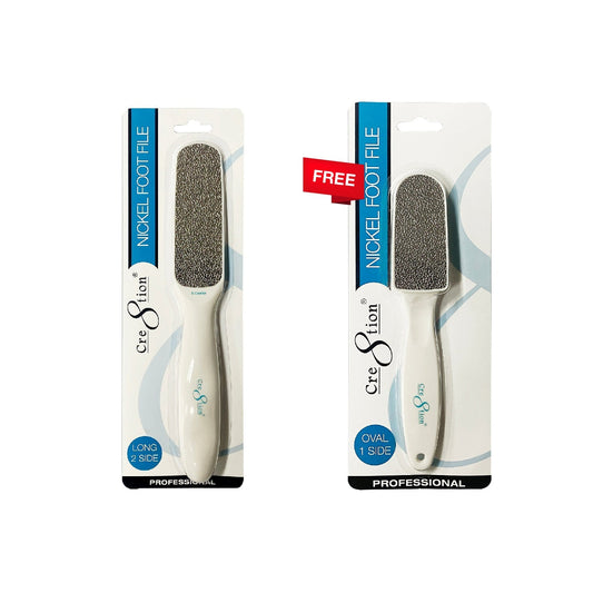 [Bonus Combo] Cre8tion Nickel Foot Files Long 2 Sides #28021 - with 1 Free Foot Files Oval 1 Side #28028