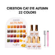 Cre8tion Cat Eye Gel 0.5oz - Autumn Collection - 22 colors w/ 1 Round Shape Magnet, 1 Magnet Duo & 1 Color Chart