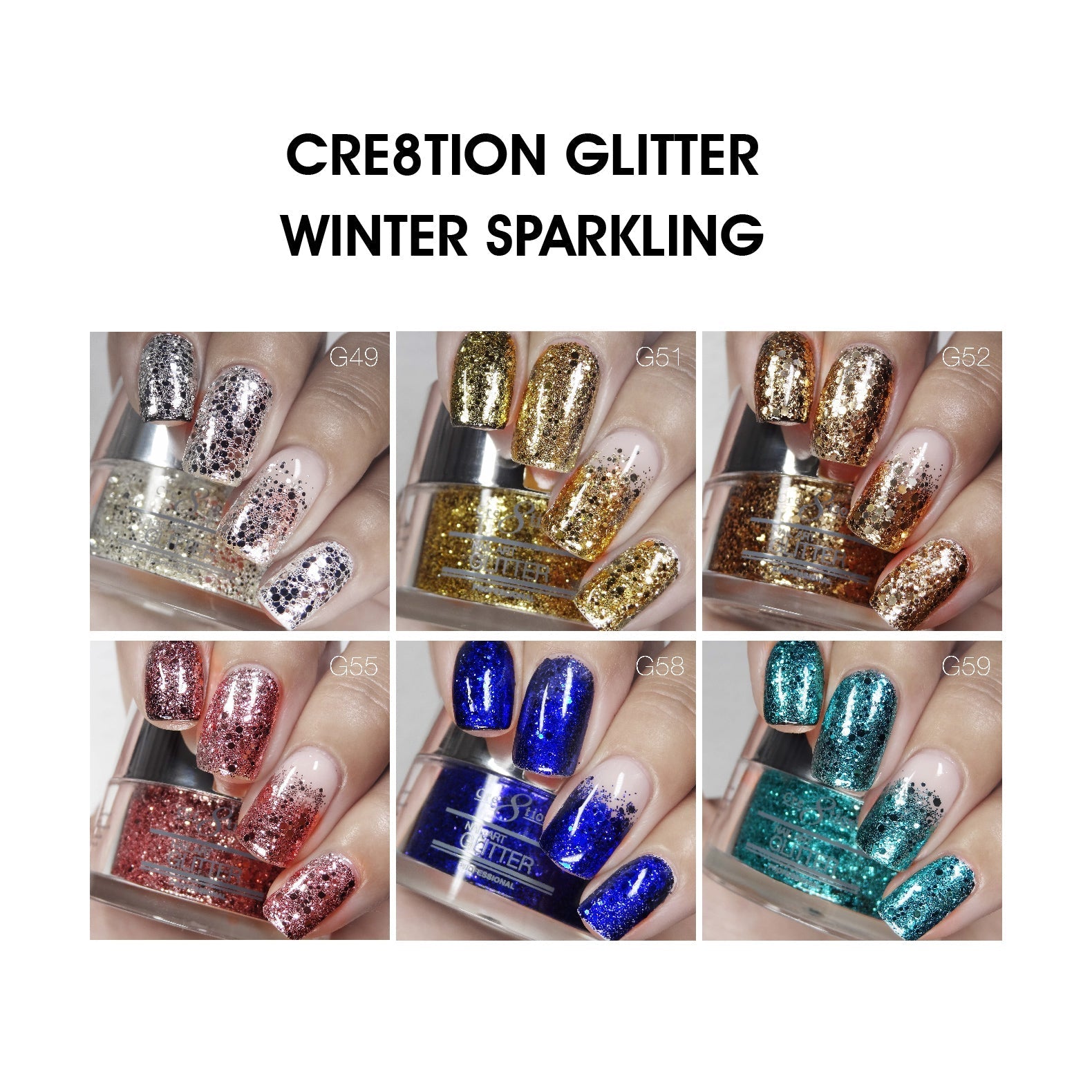 Cre8tion Nail Art Glitter 0.5oz - WINTER SPARKLING