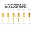 Cre8tion 3-Way Carbide Gold, Large Barrel 3/32"