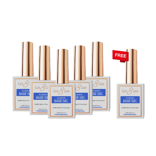 [6 Pack Bonus] Cre8tion Rubber Base Coat 0.5oz (Compare - Buy 5 Get 1 Free)