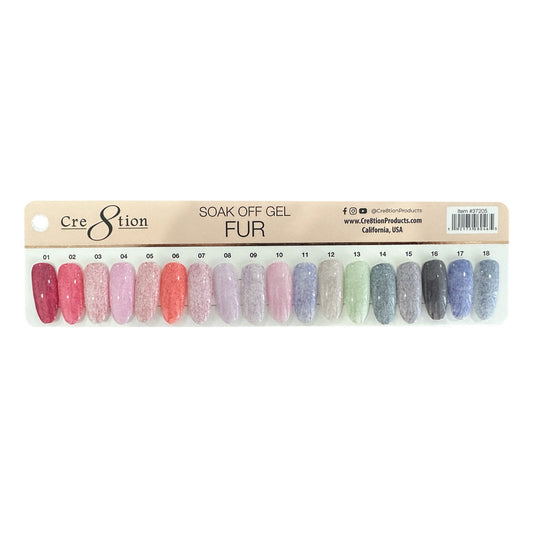 Cre8tion Color Chart - Fur Gel 18 Colors