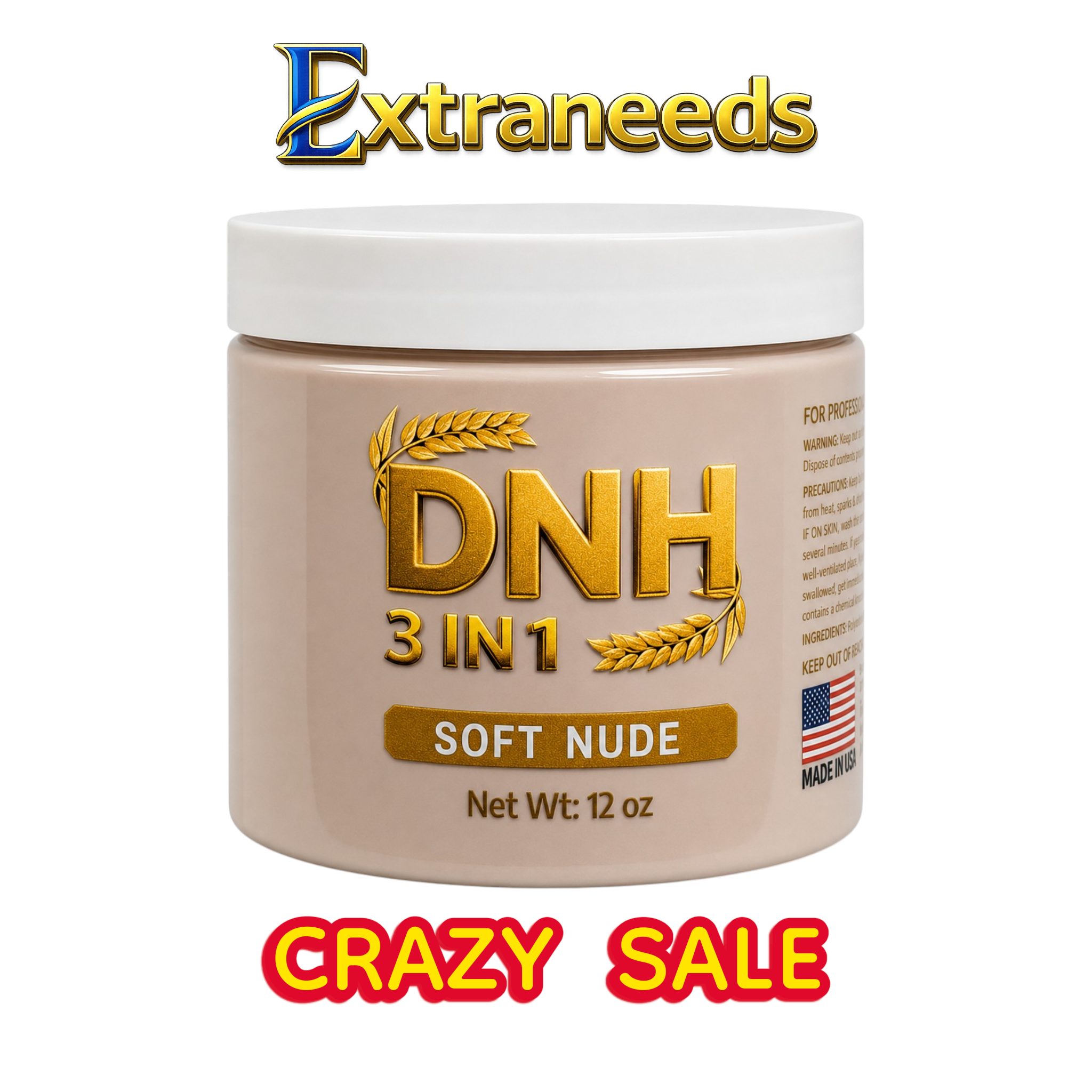 DNH NAIL POWDER 3 IN 1 SOFT NUDE  12 0Z