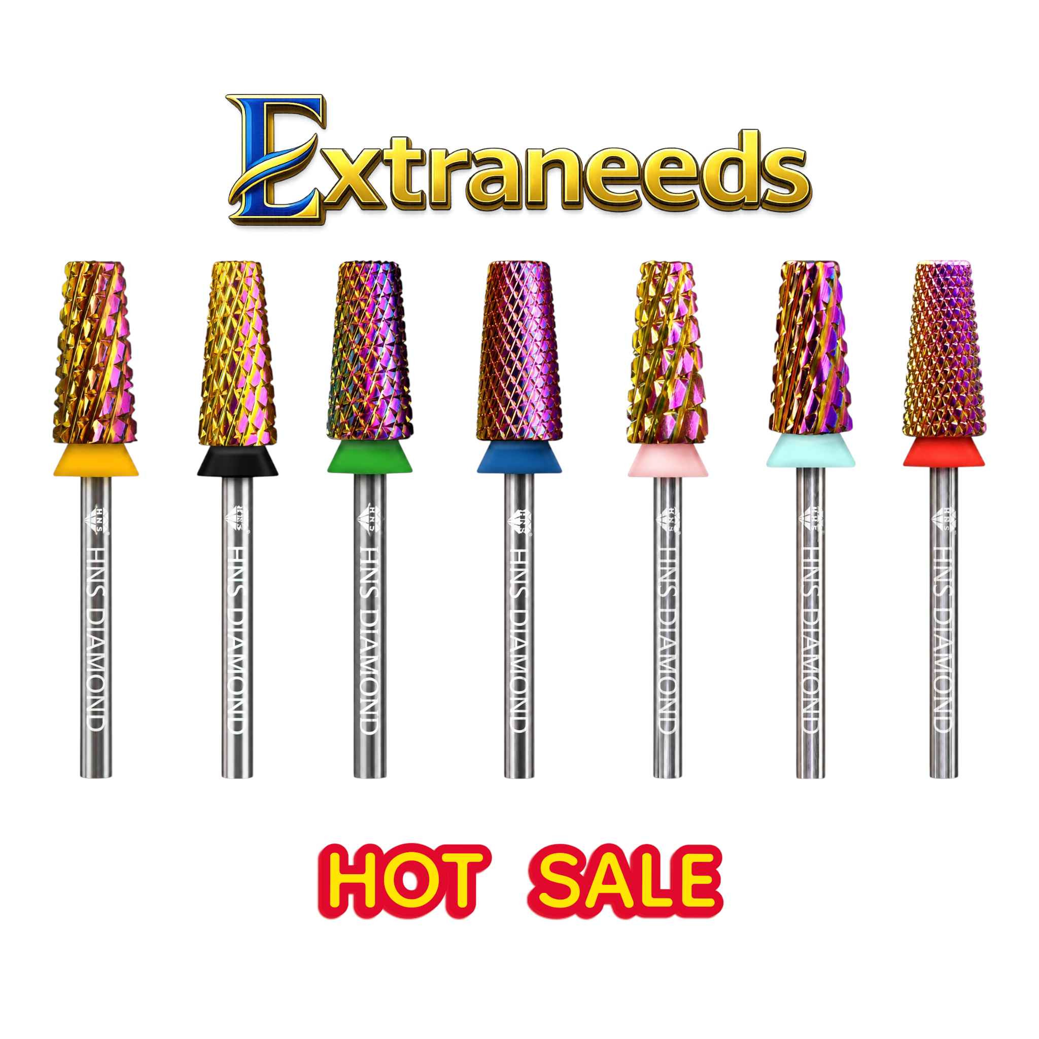 HNS DIAMOND NAIL DRILL BITS 3/32" CROSS CUT BIT 5IN1