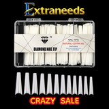 HNS DIAMOND NAIL TIP NATURAL COFFIN