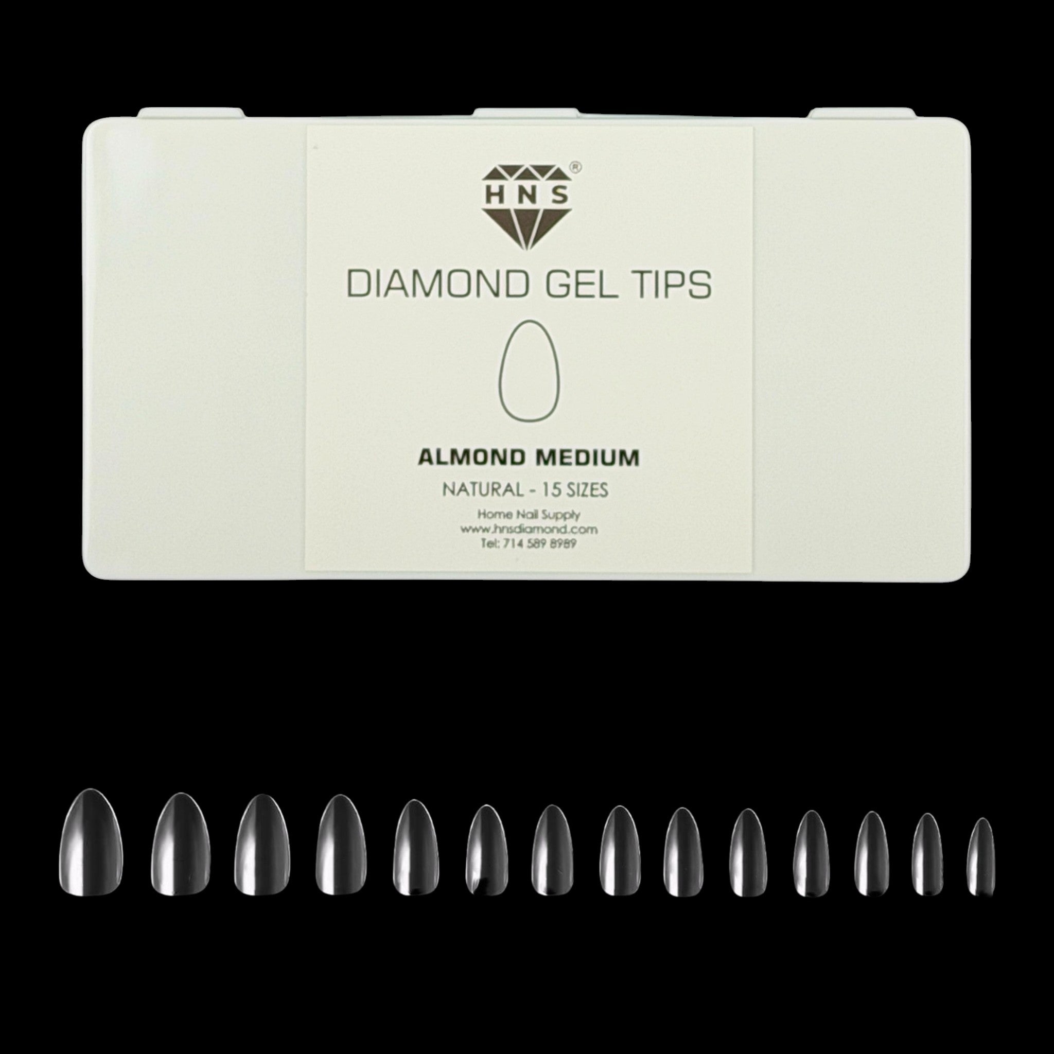 HNS DIAMOND GEL TIPS ALMOND