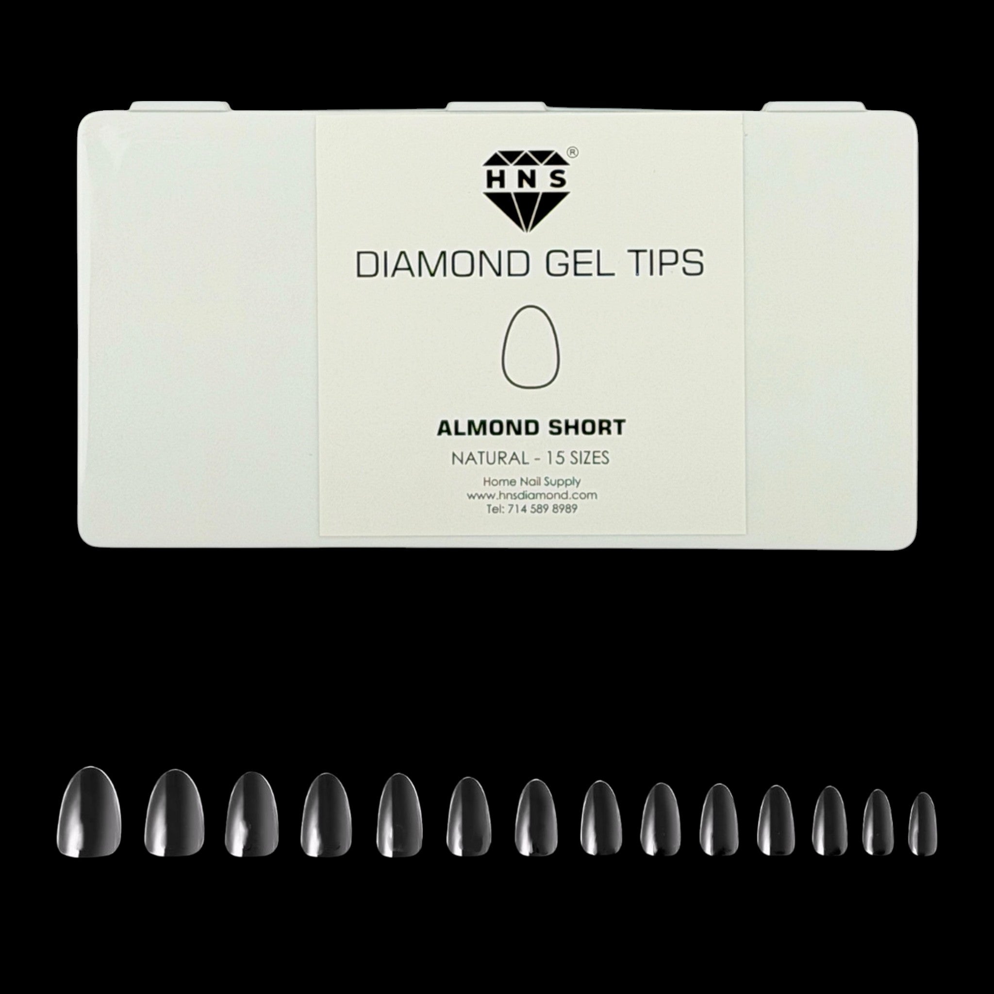 HNS DIAMOND GEL TIPS ALMOND