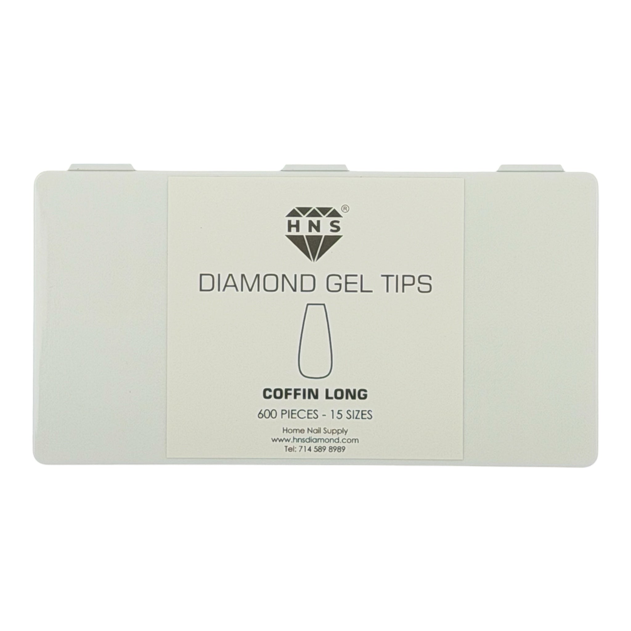HNS DIAMOND GEL TIPS COFFIN