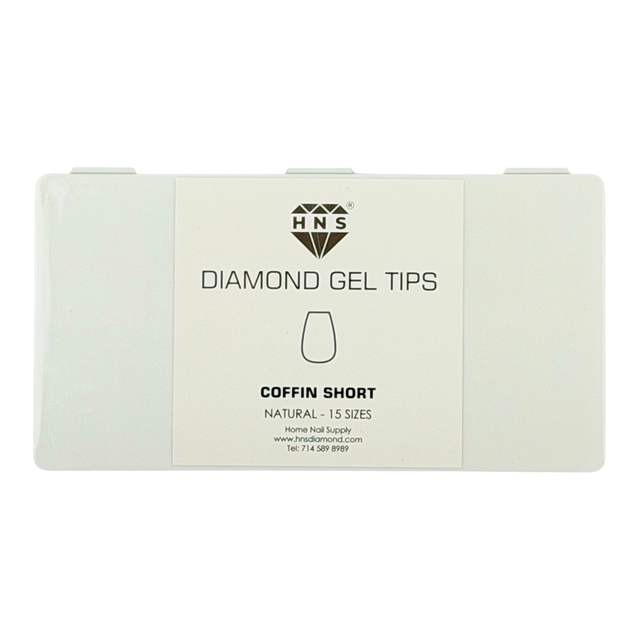 HNS DIAMOND GEL TIPS COFFIN