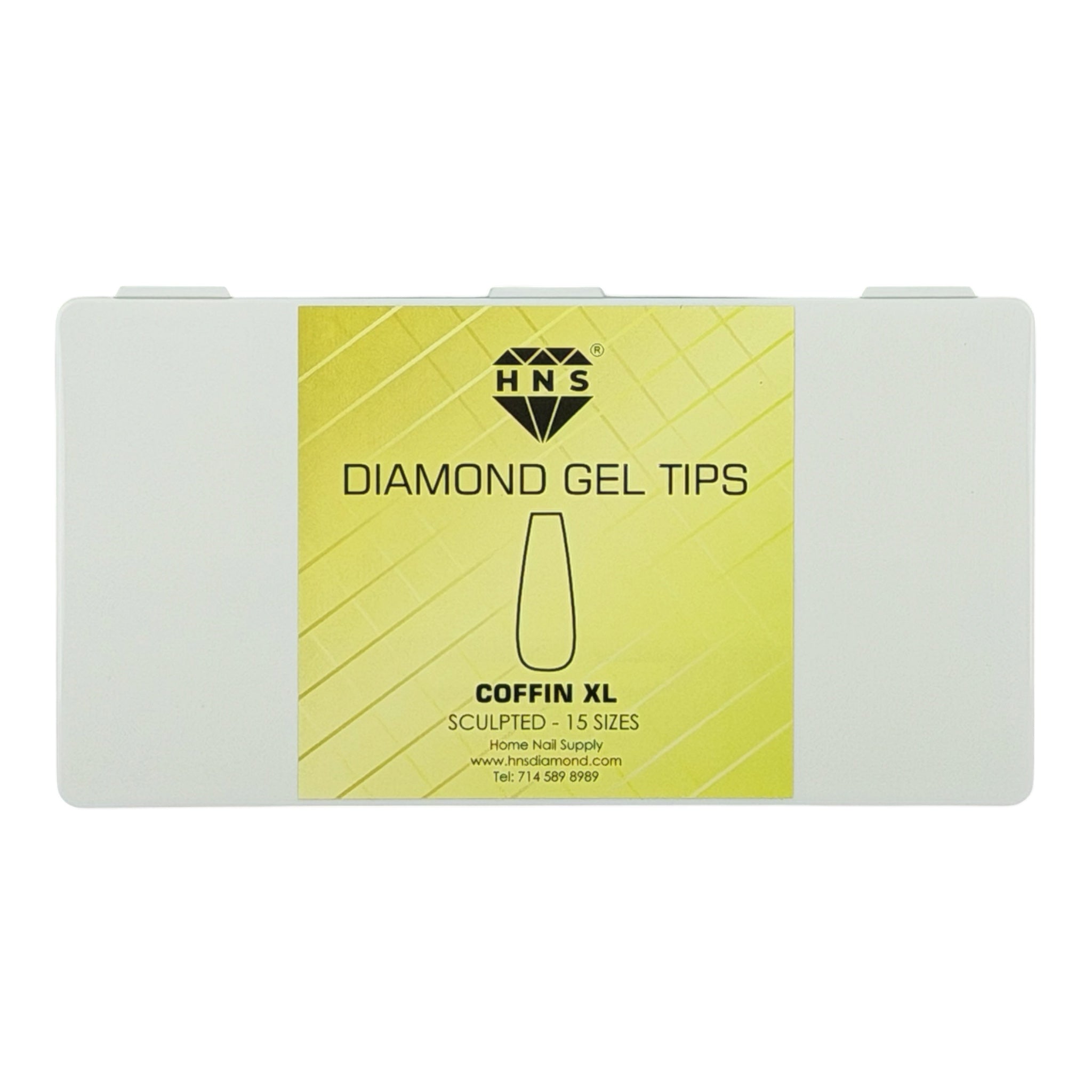 HNS DIAMOND GEL TIPS COFFIN