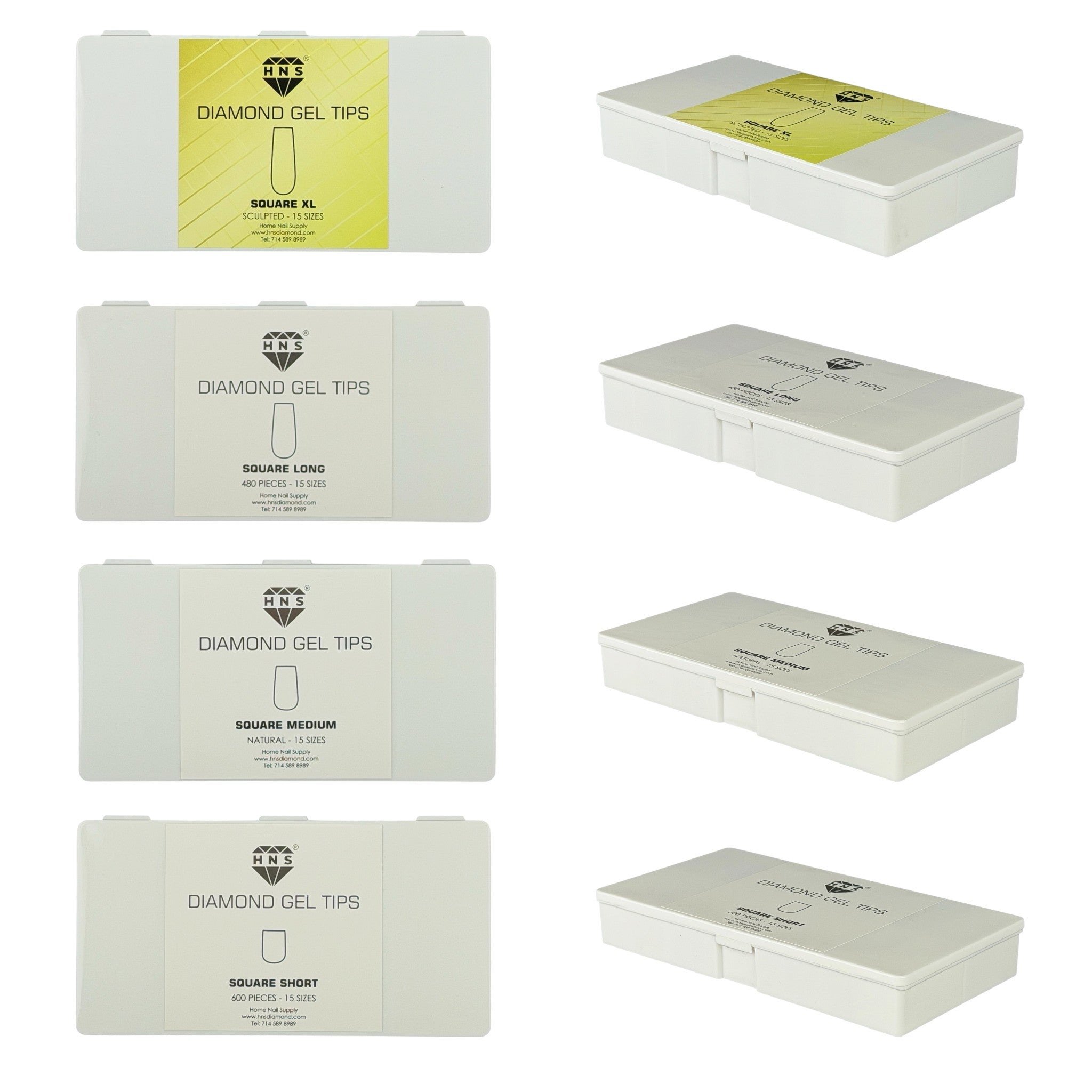 HNS DIAMOND GEL TIPS SQUARE