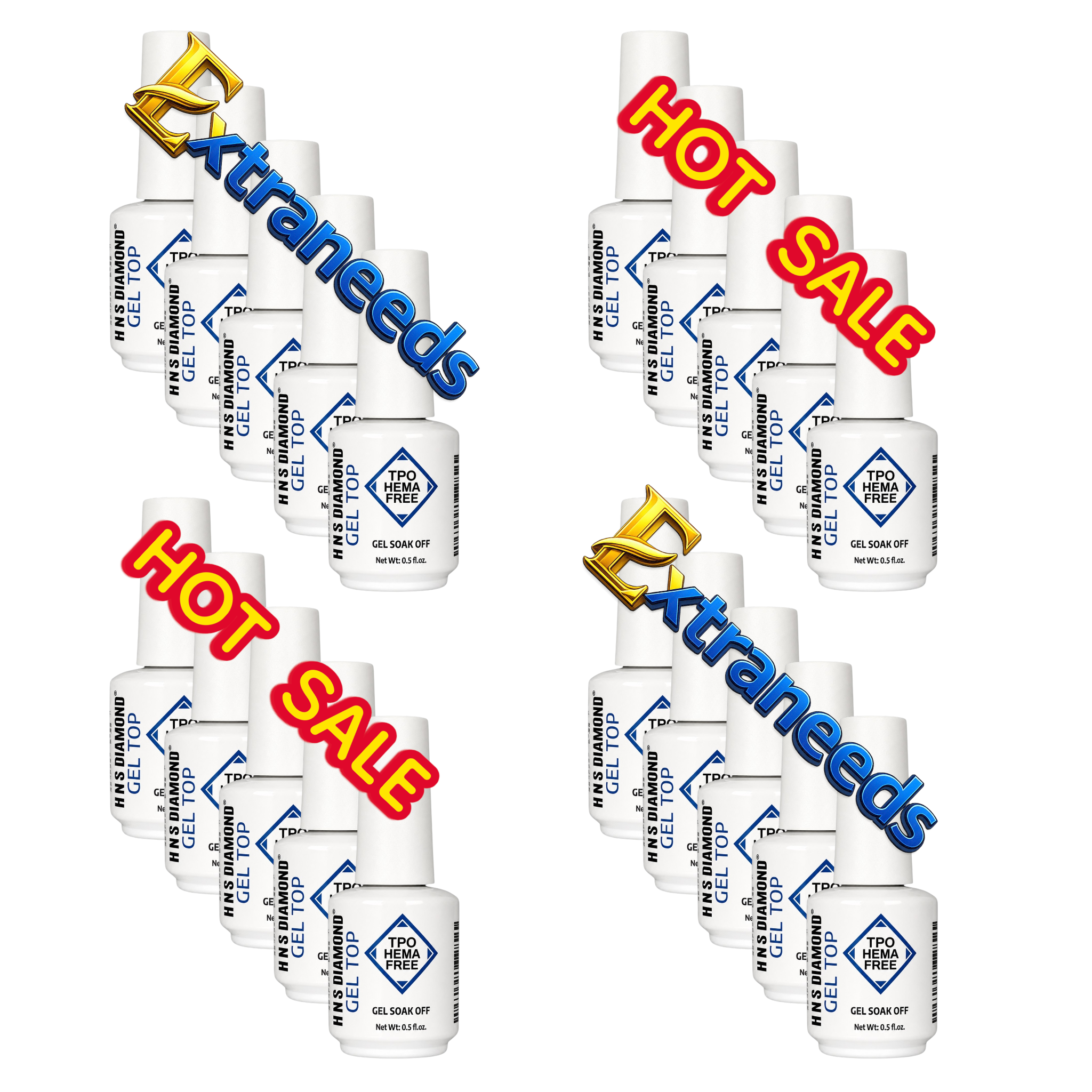 HNS DIAMOND GEL TOP TPO HEMA FREE 0.5OZ