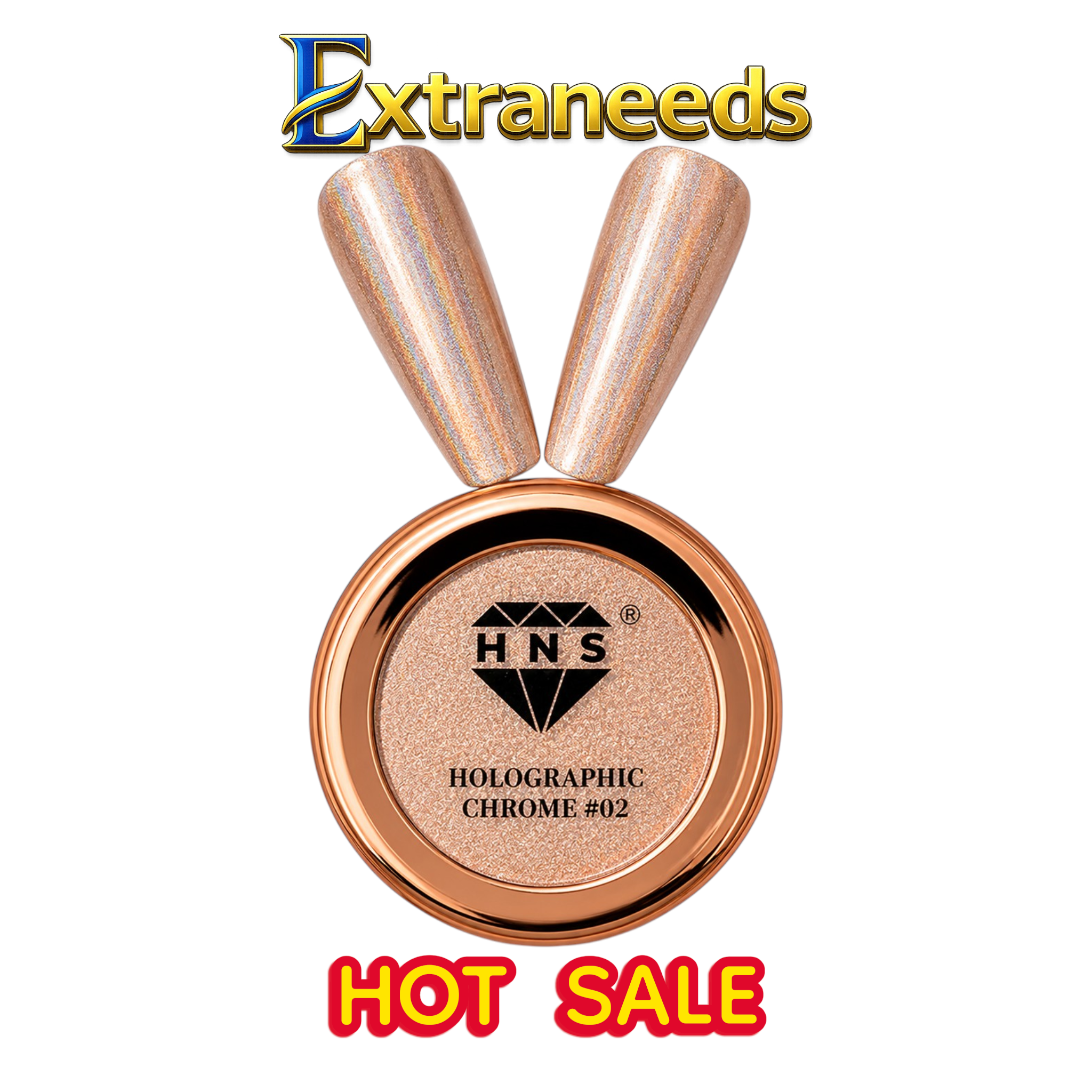 HNS DIAMOND HOLOGRAPHIC CHROME  POWDER 12 COLORS COLECCTION free 2 base chorme HNS