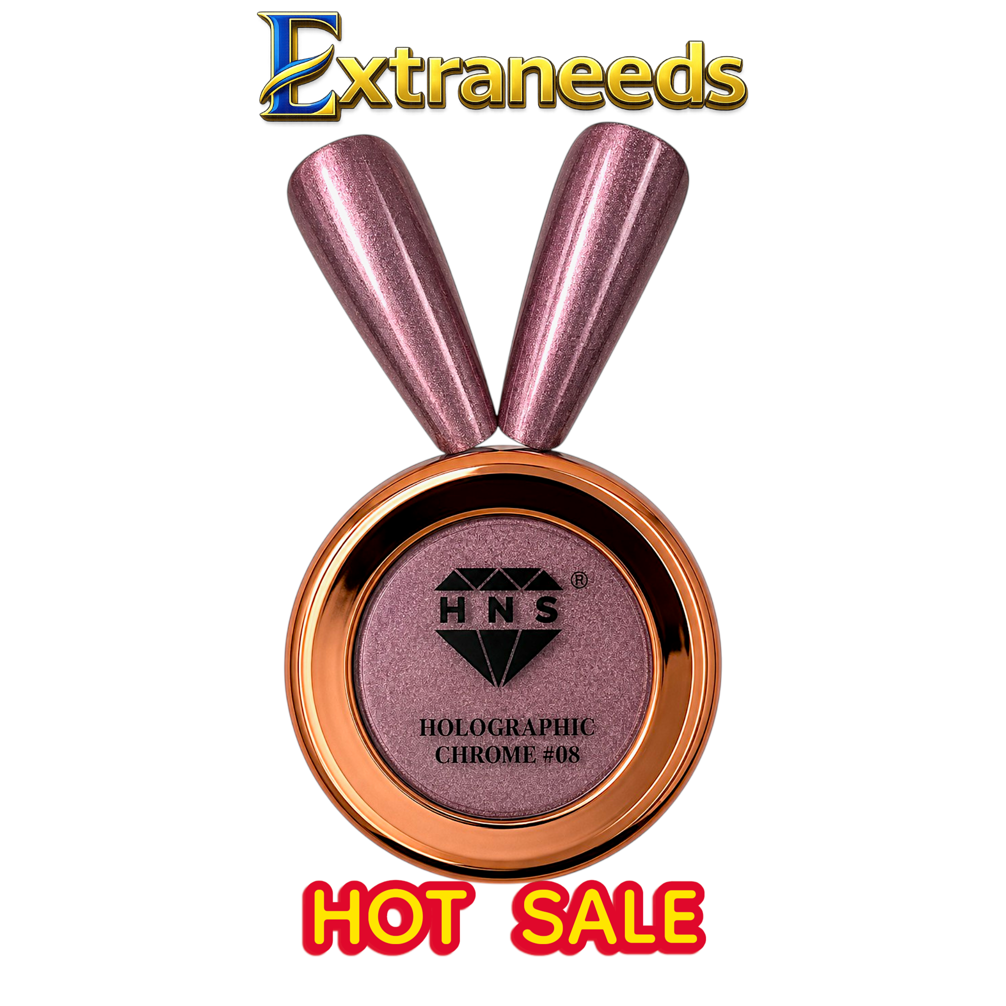 HNS DIAMOND HOLOGRAPHIC CHROME  POWDER 12 COLORS COLECCTION free 2 base chorme HNS