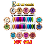 HNS DIAMOND HOLOGRAPHIC CHROME  POWDER 12 COLORS COLECCTION free 2 base chorme HNS