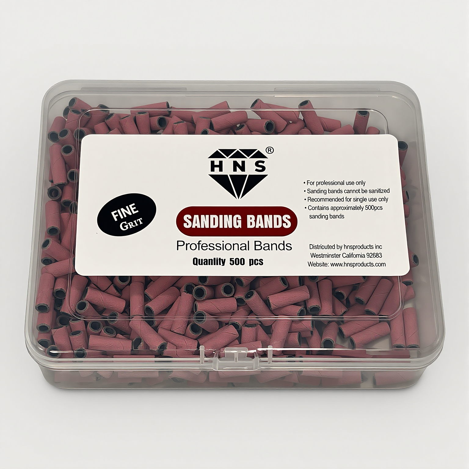 HNS MINI SANDING BANDS PINK 500 PCS IN BOX