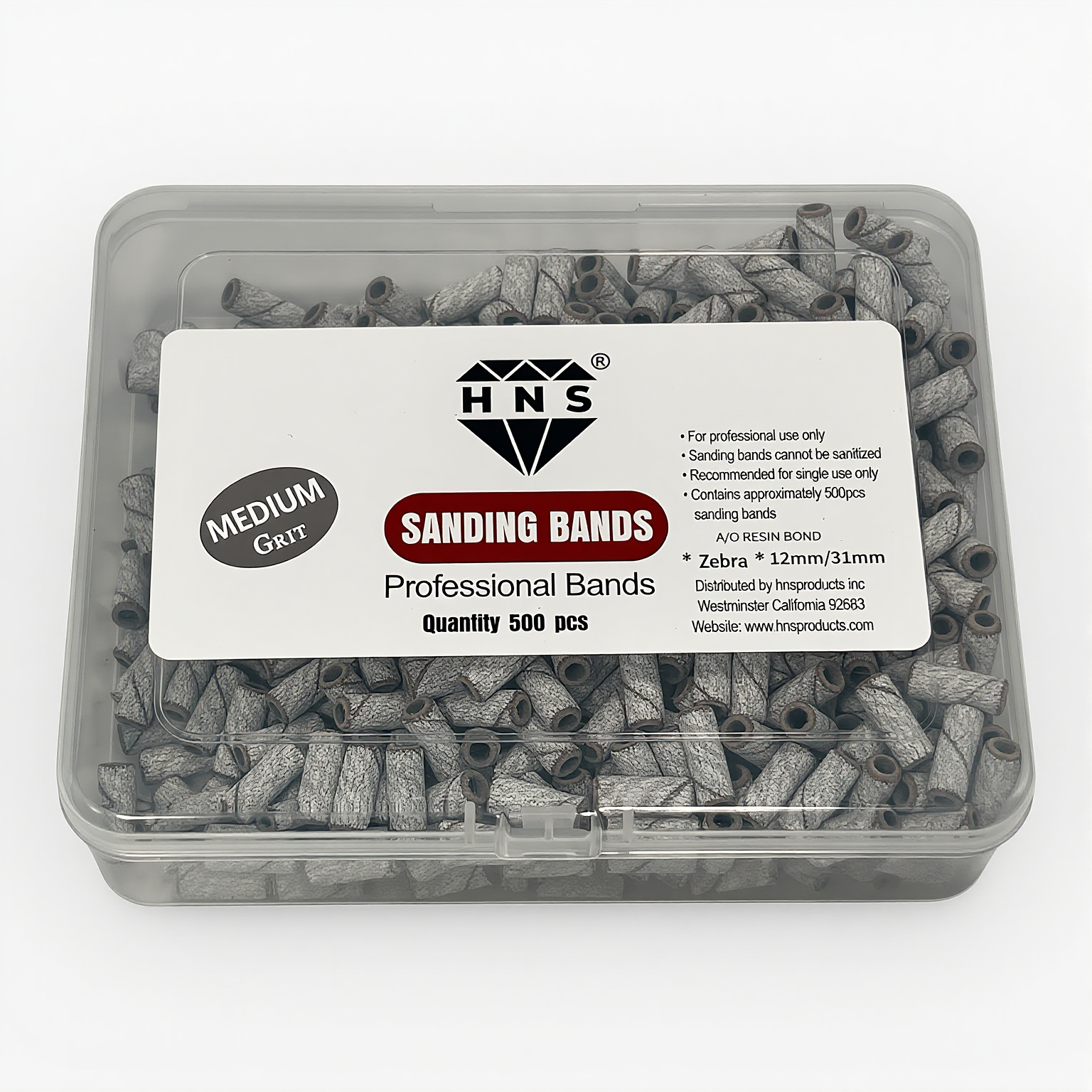 HNS MINI SANDING BANDS ZEBRA 500 PCS IN BOX