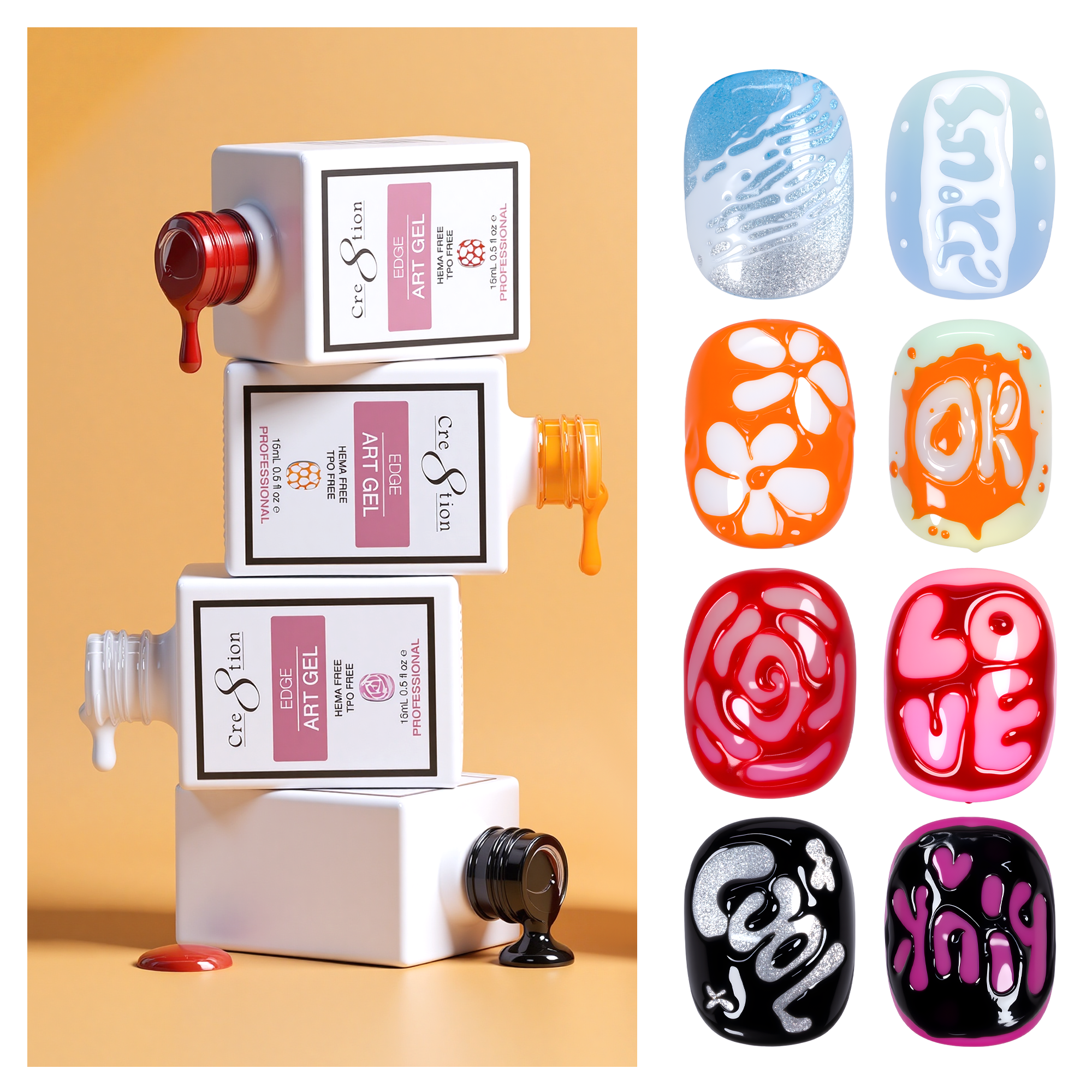 Cre8tion The Edge Art Gel Orange 0.5oz