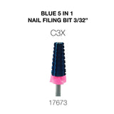 Cre8tion Blue 5 in 1 Nail Filing Bit  3/32"