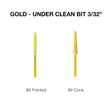 Cre8tion Under Clean 3/32" Carbide Bit- Gold
