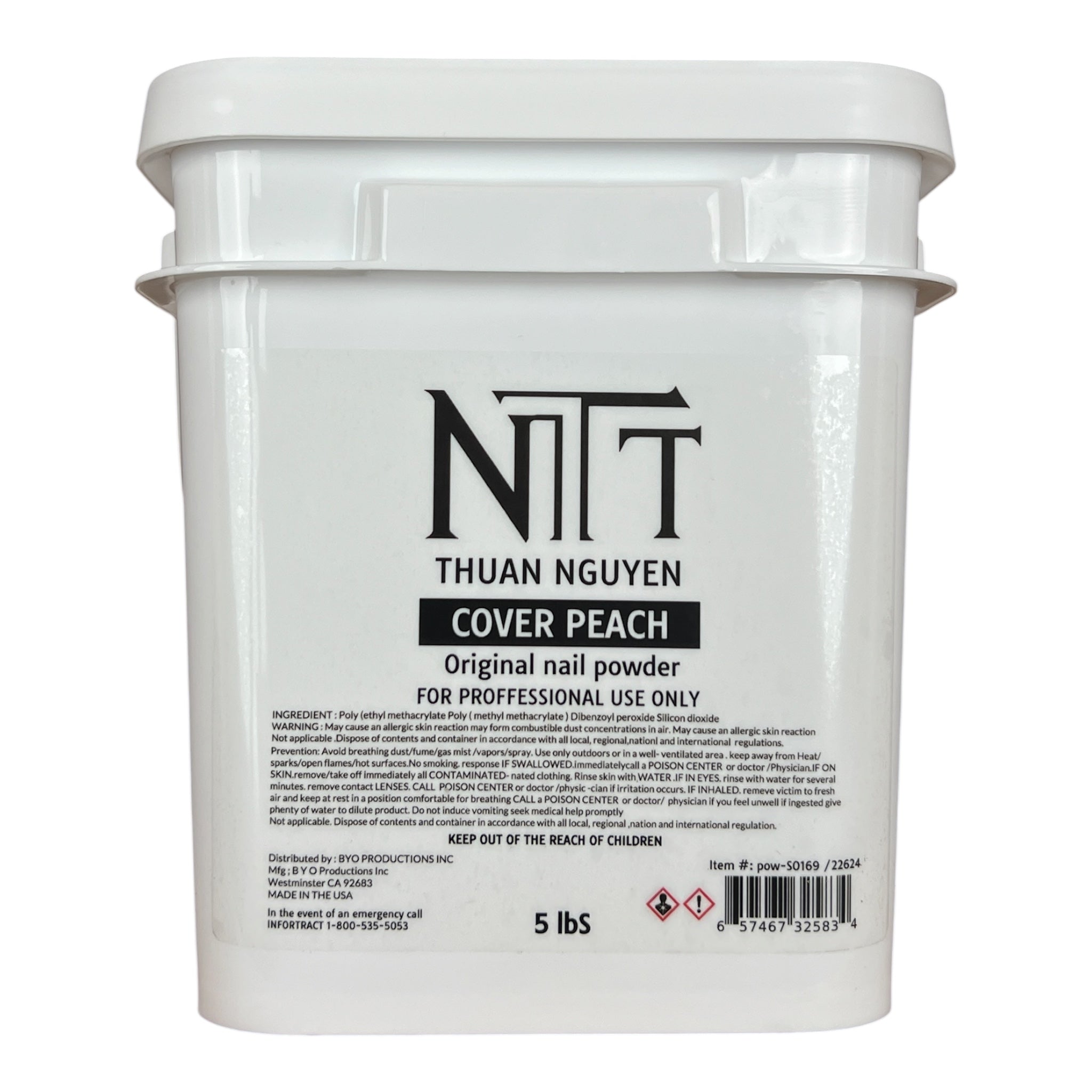NTT Cover Peach Nail Powder 5lbs [Buy 1 Free 1 Base 1 Top Rocky TPO Free HEMA Free]