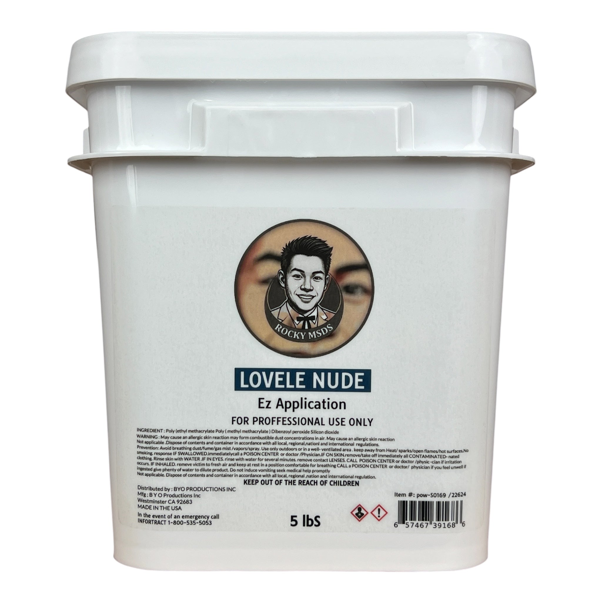 Rocky MSDS Lovely Nude Nail Powder 5lbs [Buy 1 Free 1 Base 1 Top Rocky TPO HEMA Free]