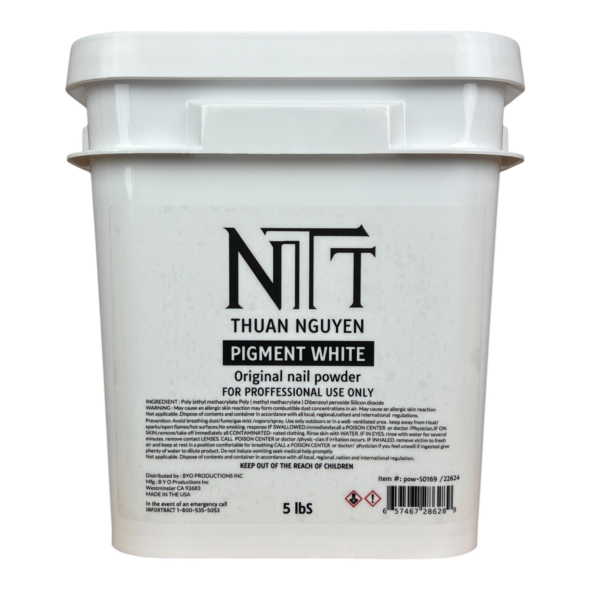 NTT Pigment White Nail Powder 5lbs [Buy 1 Free 1 Base 1 Top Rocky TPO HEMA Free]